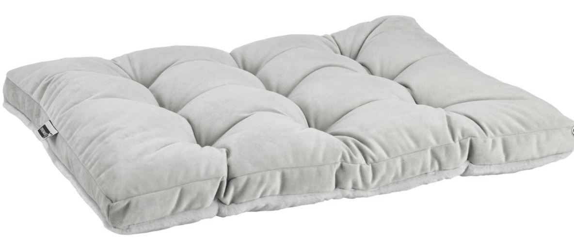 cloud portable dog bed-white-reversible-granite color
