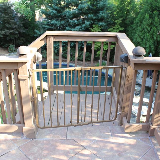 Outdoor Deck Pet Gate Brown