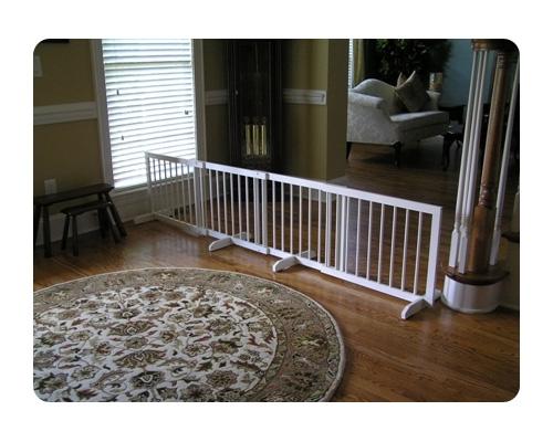 step over - Indoor wood pet barrier fence - white