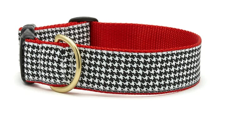 red collar ex. wide with black white houndtooth overlay