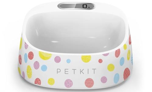 Smart dog bowl with scale -white