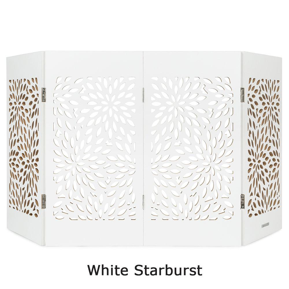 White Startburst Decorator Pet Gate
