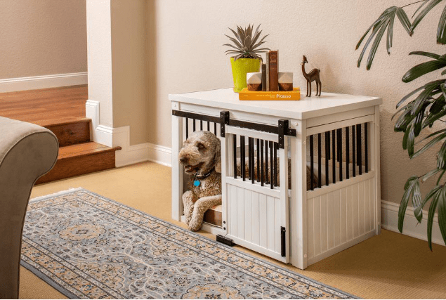 Country Barn-Door Pet Crate Furniture