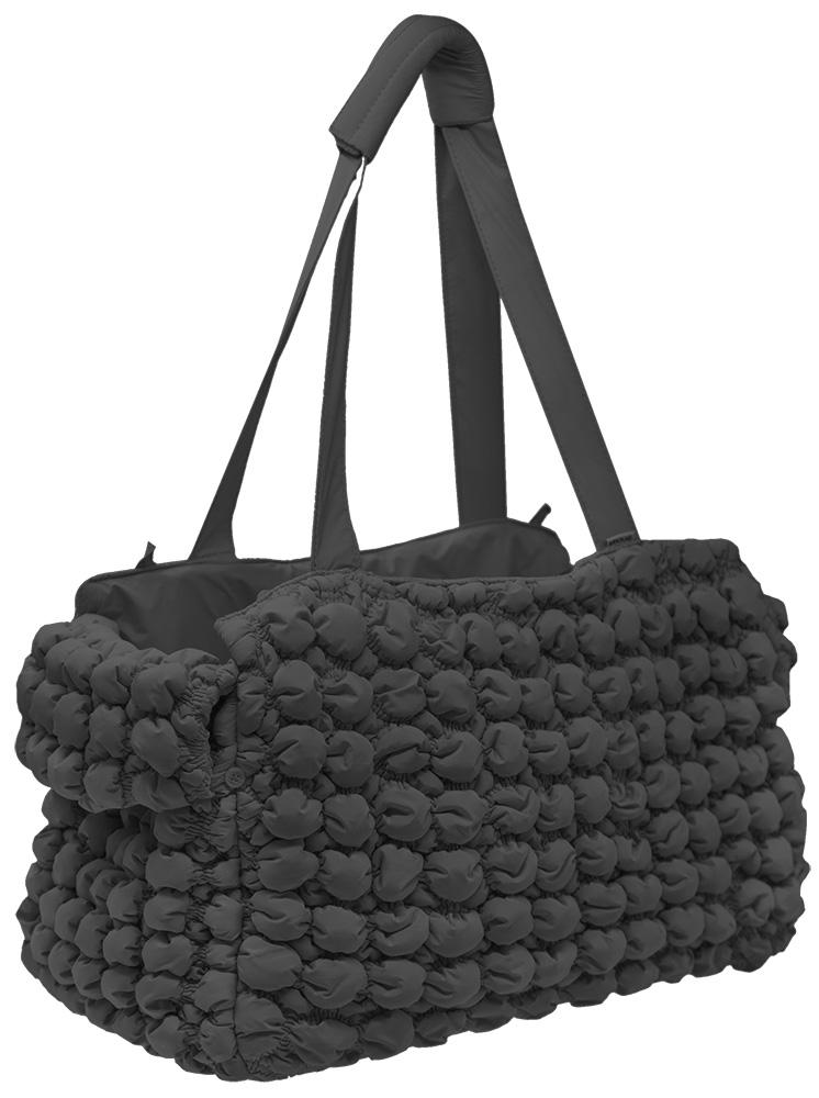 black plush small pet carrier cat or small dog