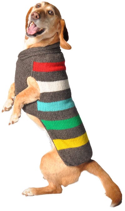 Charcoal dog sweater gray  white red