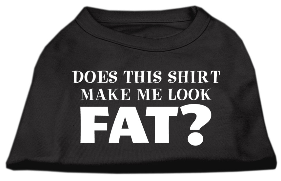 black dog-shirt" does this make me look fat?"