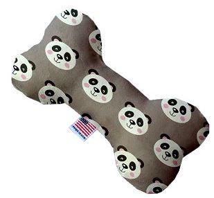 panda print dog toy bone shape