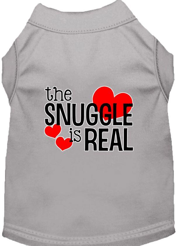 the snuggle is real dog shirt -gray