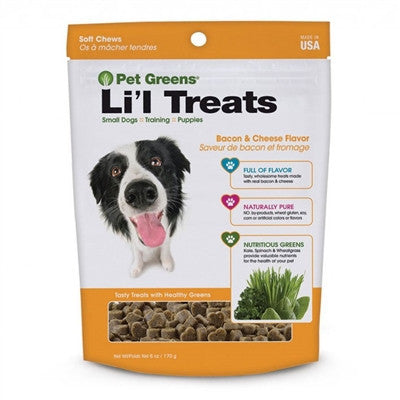 Bacon cheese flavor kale spinach and wheatgrass treats for dogs