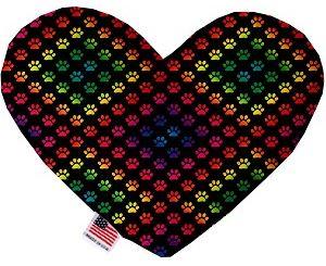 soft dog toy rainbow paw prints
