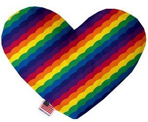 rainbow canvas heart shaped dog toy