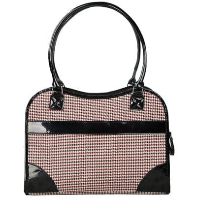 Dog Purse with handle-Black -houndstooth pattern