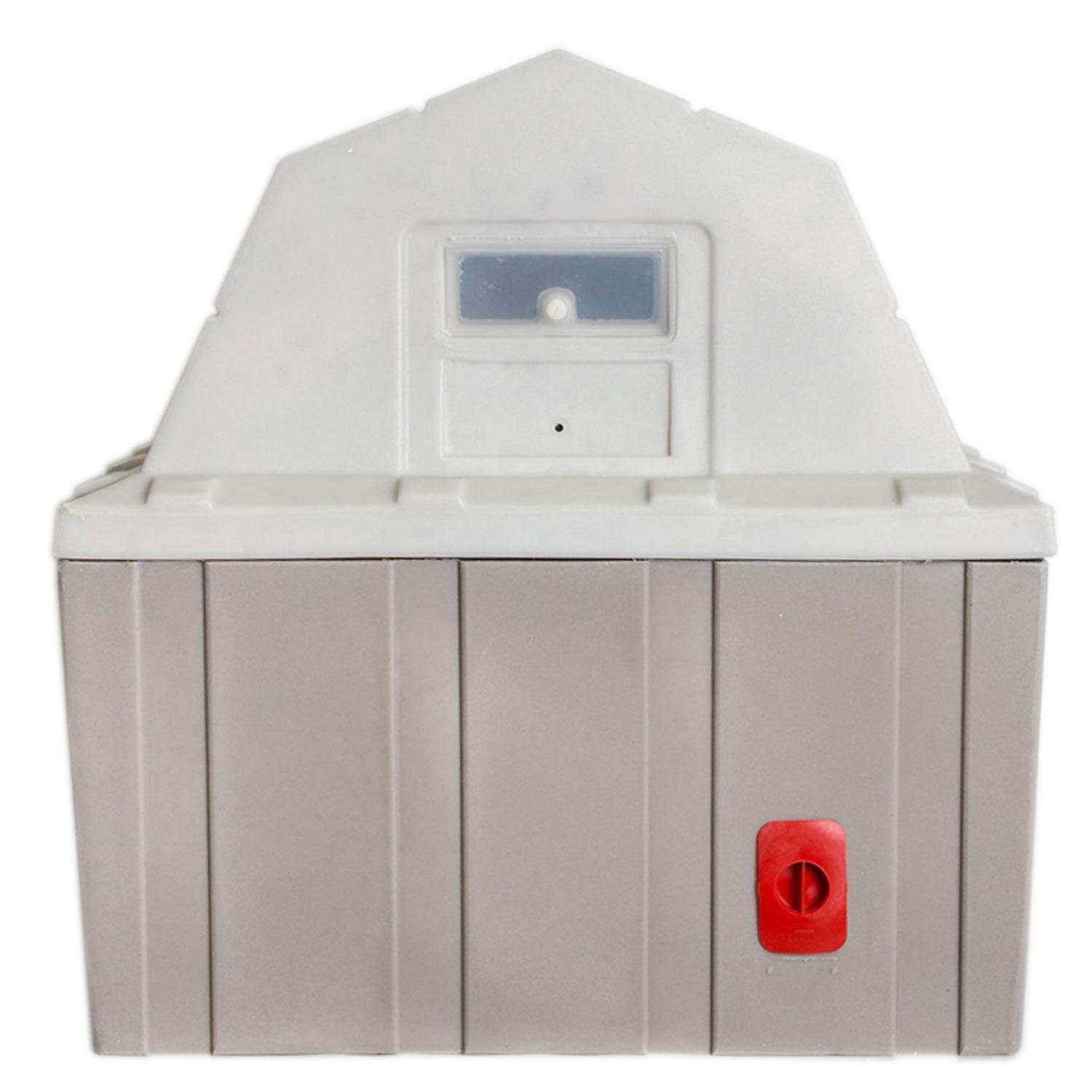 Insulated Dog House -Gray -rear view DP hunter 