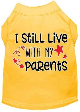 yellow dog shirt i live with my parents