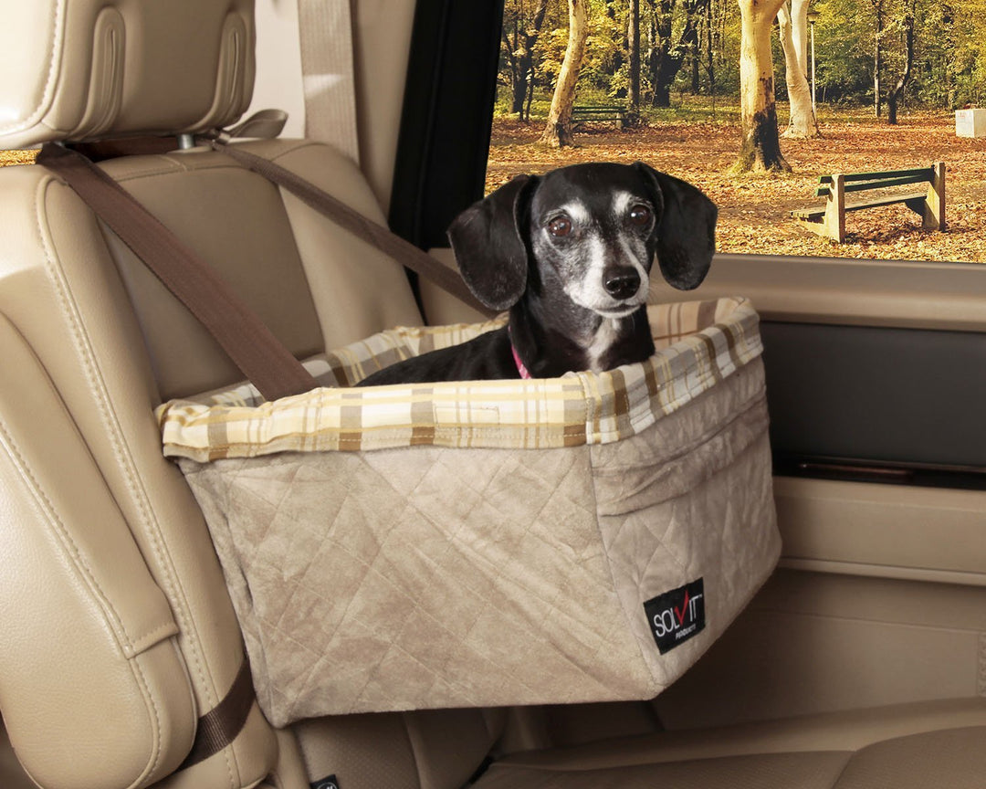 dog car seat with a view raises pup up