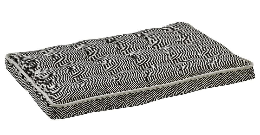 dog mattress bed -herringbone gray