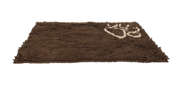 brown dog placemat absorbs spills - machine washable