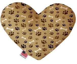 canvas heart dog toy -mocha