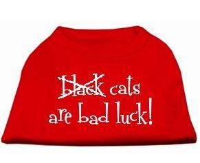 large shirt for dogs -cats are bad luck -red shirt
