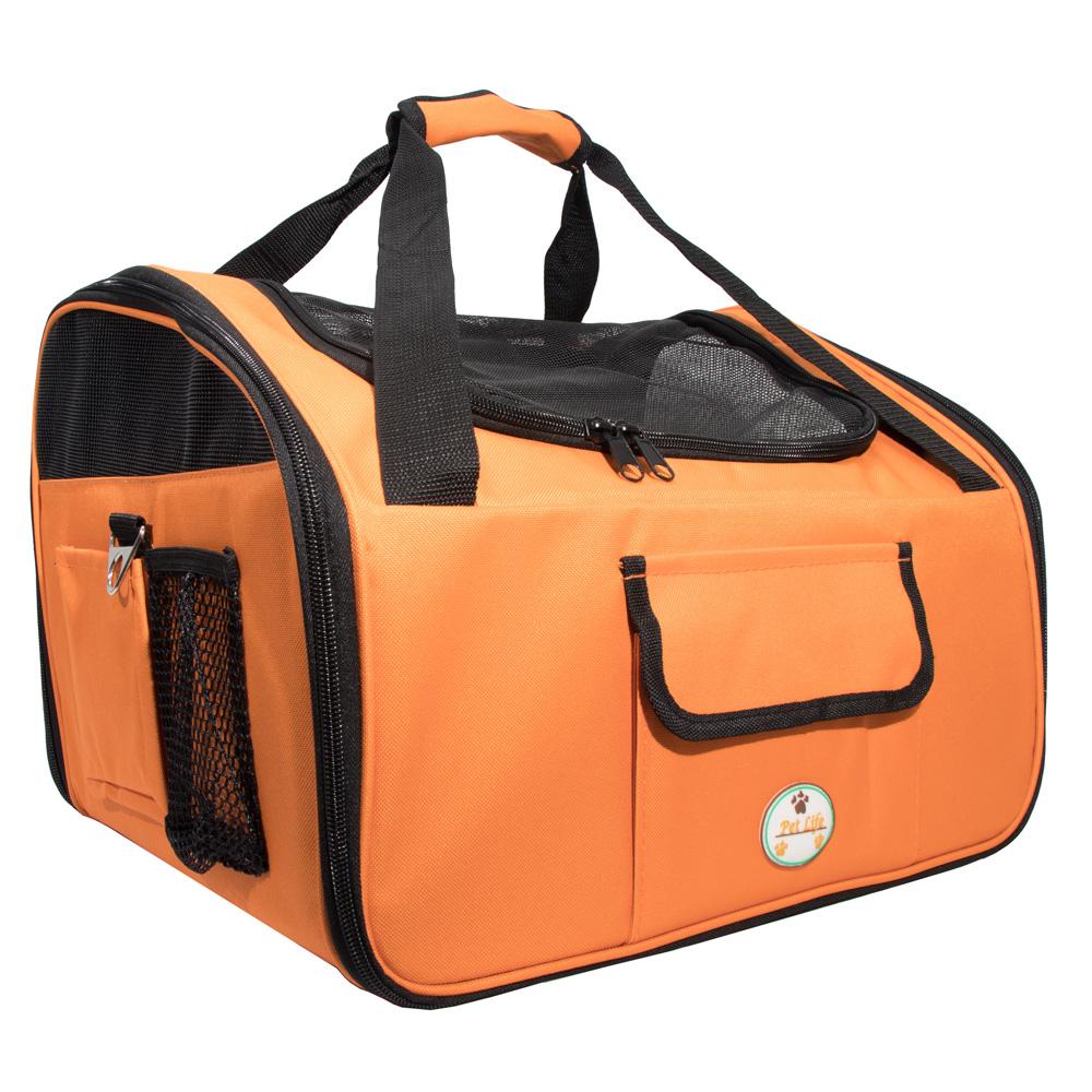 Orange dog carrier bag large