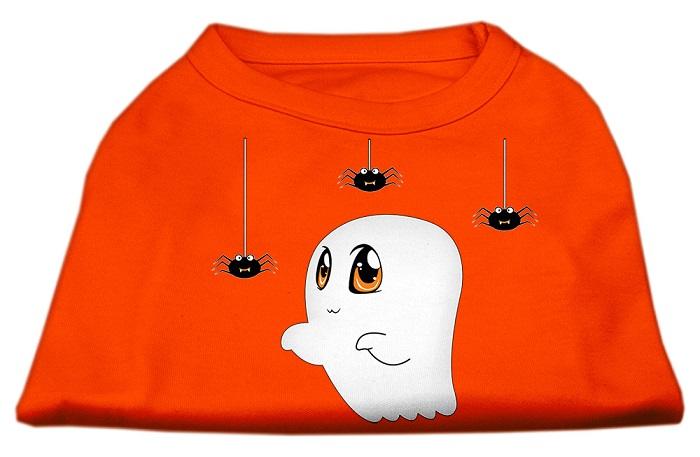 orange halloween dog shirt with ghost