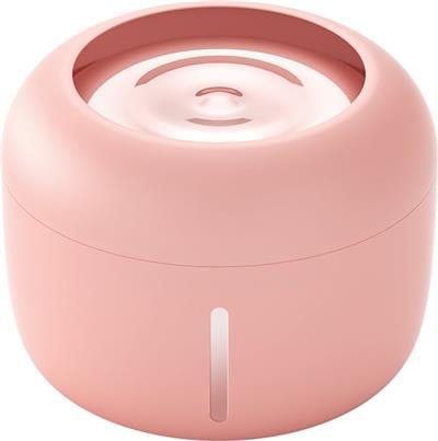 Pink  small pet filtering water bowl with level indicator