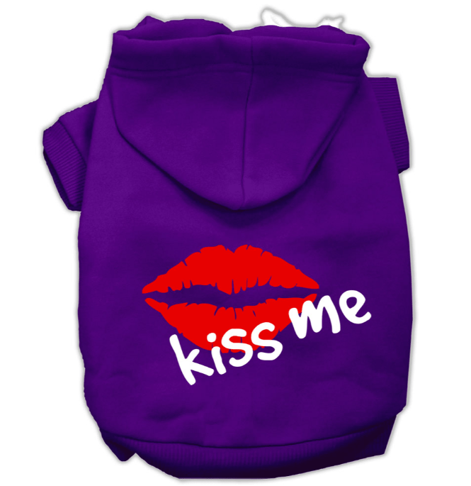 purple dog hoodie -kiss me