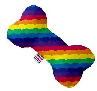 rainbow dog toy -bone shape