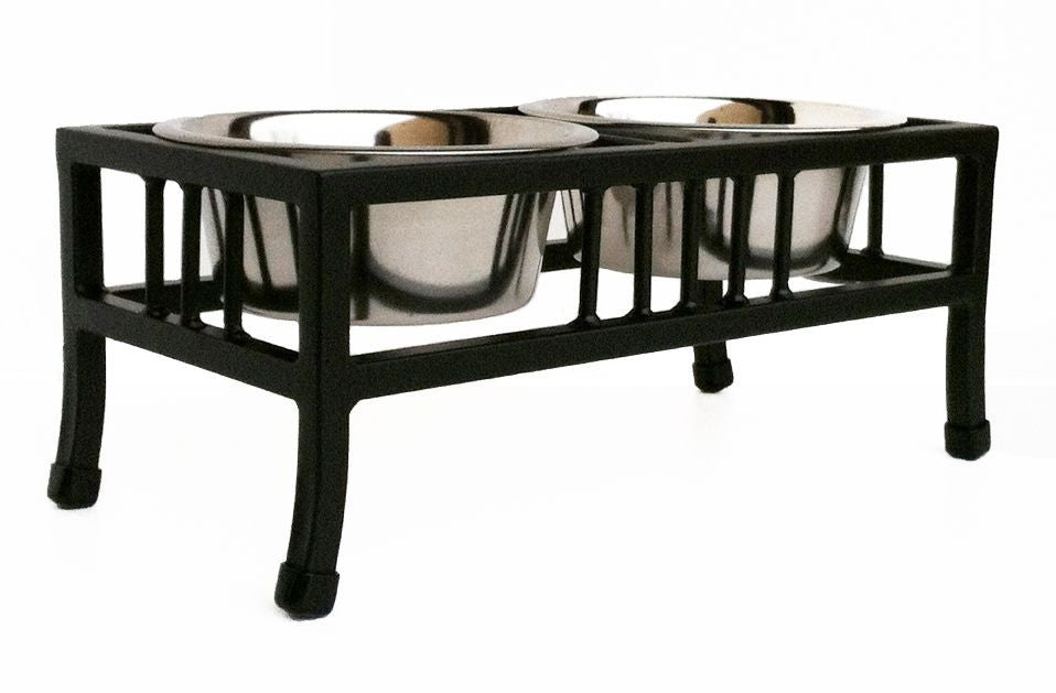 Regal Double Elevated Feeder - Large/Black