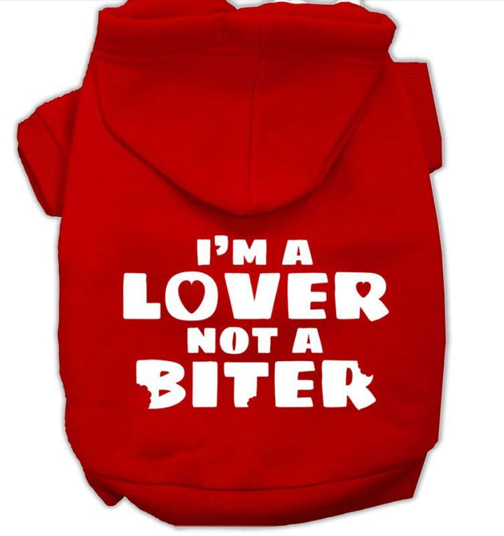 Lover not a biter dog hoodie-red