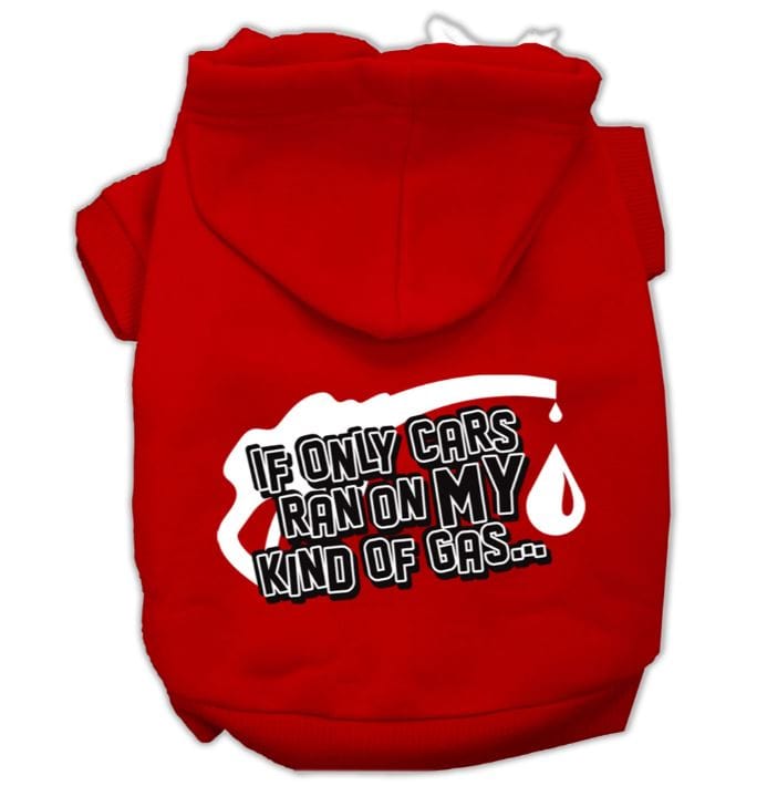 red dog hoodie for gassy dogs