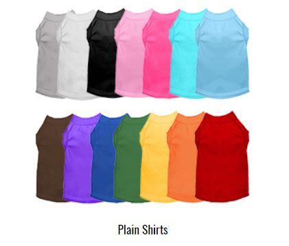 plain dog shirt colors