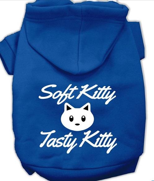 soft tasty kitty pitbull dog hoodie- blue