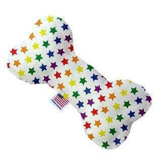 bone dog toy durable canvas with multi color stars