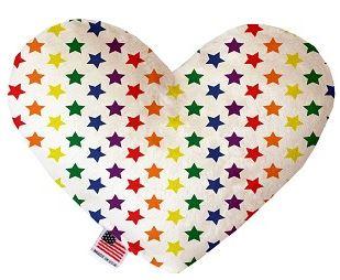 heart dog toy with rainbow star print