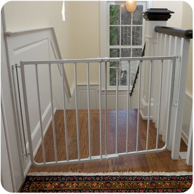 white pet gate ,secure wall mount hardware included