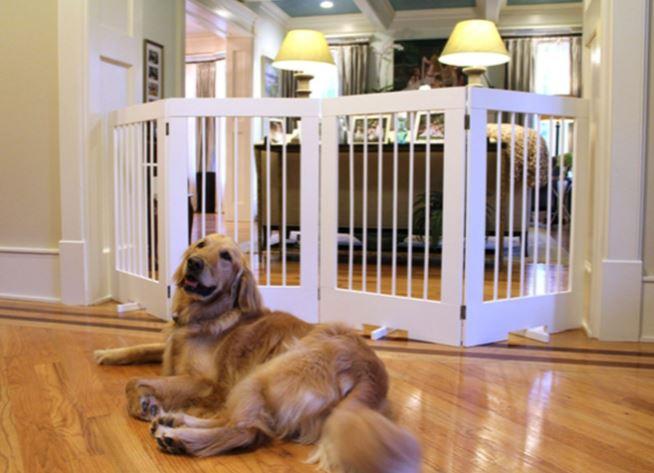 36 inch Tall Pet Barrier Gate - White