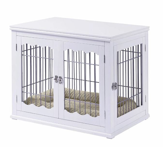 country style white dog crate for home