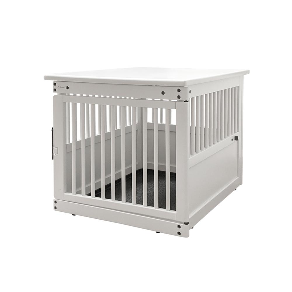 end table dog crate -white wood furniture