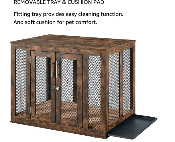 dog crate table furniture with cleaning tray
